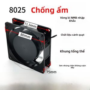 Quạt Tản Nhiệt Công nghiệpTZ12038 Bằng Đồng Nguyên Chất Chống Thấm Nước Và Độ Ẩm Quạt Trục Ngang 220V Cho Tủ Điện