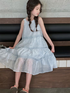 Princess Style Summer Dress for Girls Hanging Neck Thin Childrens Skirt Korean Version Fashionable Kids Long Dress