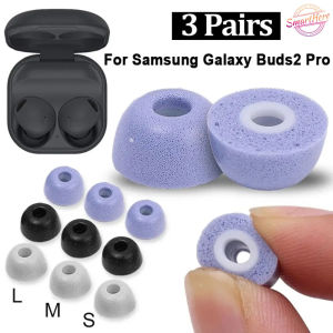 1/2/3 Pair S/M/L Sizes Noise Isolating Ear Tips Soft Memory Foam Earbuds Replacement Earphone Eartips for Samsung Galaxy Buds 2Pro