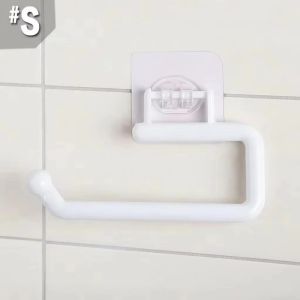 1Pcs Wall-Mounted Toilet Paper Holder Easy Install Space-Saving Roll Paper Holder for Bathroom Kitchen Living Room Multi-Purpose