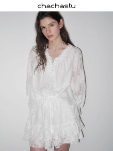 CHACHASTU | Bộ Áo Blouse Mỏng See-Through và Chân Váy Ngắn