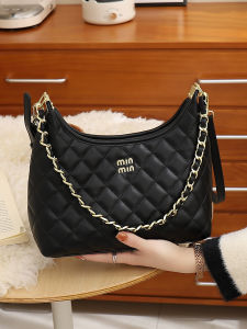 กระเป๋าสะพายข้างผู้หญิง Minmin Diamond Grid Chain 2025 ความจุขนาดใหญ่ กระเป๋าสะพายข้างแบบสะพายข้าง กระเป๋าถือสำหรับเดินทาง กระเป๋าถือแบบลำลอง