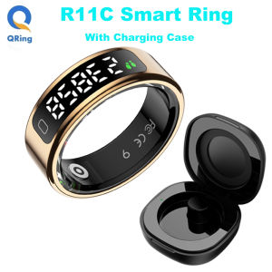 R11C Smart Ring with Touch Display - Gesture Control for TikTok/Video Browsing 24/7 Heart Rate & SpO2 Health Monitor 1ATM Waterproof Sleep Tracking - Compatible with Android & iOS Smartphones