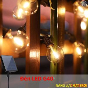 Đèn Dây Năng Lượng Mặt Trời G40 40LED Chống Nước Đèn Trang Trí Ngoài Trời Cho Vườn Phòng Ngủ Địa Điểm Tổ Chức Đám Cưới Cây Trang Trí Lễ Hội