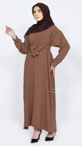 GAMIS AURA CRINGKEL MODEL BARU-DRESS MEWAH WANITA DEWASA HOME DRESS MOTIF POLOS TANGAN PANJANG