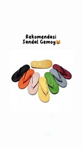 Sandal Wanita Jepit Tebal Karet Empuk Luofu Anti Licin Simple Elegan Korean Style Terbaru Lucu Unik