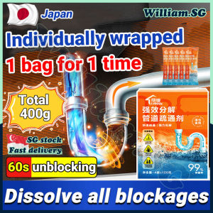 🌵𝗦𝗚 𝗦𝗧𝗢𝗖𝗞🌵 4 bag/box Sink drain cleaner / Powerful drain clog remover / Sink choke remover / Kitchen drain declogger / Toilet pipe cleaner 管道疏通剂 下水道疏通剂