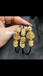 vòng tay nữ hồ ly chúa thạch anh tóc vàng tự nhiên vip mix đồng điếu thạch anh tóc vàng vip vòng tay đá phong thủy hợp mệnh thổ mệnh kim trang sức thiết kế đủ hóa đơn thẻ bảo hành
