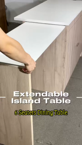 [NEW ARRIVAL] Como Home TALIA Extendable Island Table with Storage (IT1202) | Melamine | Ready Stock