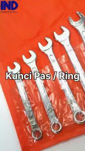 Kunci-Alat-Perkakas-Petukangan Pas-Ring-Bulat Set 11 Pcs-Biji 8-22 Open End Wranch 8-22