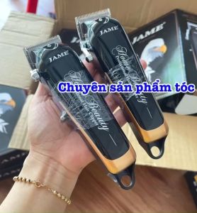 JAME Tông đơ cắt tóc chuyên nghiệp JAME 1070 lưỡi kép kim loại titanium pin 2200mAh 3h liên tục cữ 1.5mm & 4.5mm thiết kế chắc chắn dễ cầm