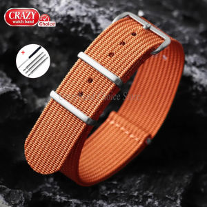 19mm 18mm 20mm 22mm Ribbed Nylon Watch Strap Brown Band Military Casual Band for Seiko for Tudor Army Sport Replacement Bracelet