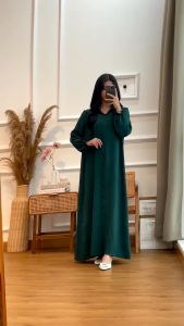 GDTIMA Rania Long Dress Korean Style Gamis Kancing Depan Gamis Busui Gamis Syari Gamis Polos
