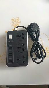 【LIFE OS】International Multi Universal Portable Extension Trailing Socket Extension Plug International Power Socket 6 USB Port UK Plug Extension Socket 3 Pin Surge Protection HA3001