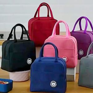 1PC Fresh Cooler Bag Insulated Lunch Bag Box Waterproof Nylon Portable Zipper Thermal Oxford Lunch Bags For Women & Men