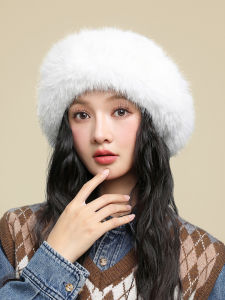 Womens Knitted Furry Mongolian Fisherman Hat Winter Ear Protection Face Slimming Style Casual Leisure Fashion Hat