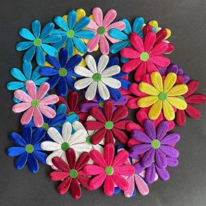 5.5CM/10PCS Floral Clothing Applique PatchGalsang Flower Fabric Stickers Embroidery Iron On Patches for DressJacketClothes