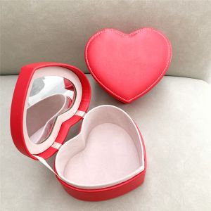 Large Capacity Heart Shaped Jewelry Box Princess Simple Hand Jewelry Storage Box Necklace Earring Organizer Box Desktop Storage