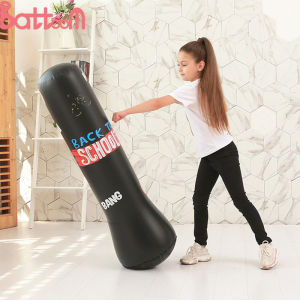 Children Tumbler Punching Bag Kids Inflatable Sandbag Home Gym Fitness Boxing Toy Vertical Boxing Column Tumbler Sandbags Practice Karate Training Taekwondo Equipment