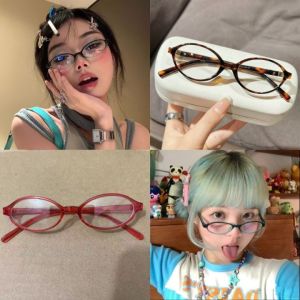 C.three Y2K Retro Japan Korea Small Frame Glasses Female Ins Europe America Gradient Color Optical Glasses Oval Eyeglasses for Women Autumn Fashion Eyewear Ornaments