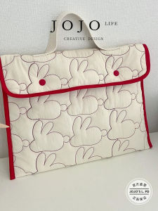 Túi Xách Máy Tính Bảng Cầm Tay Họa Tiết Thỏ Thêu JOJOS L. PD Túi Xách Máy Tính Xách Tay Kiểu Dáng Cầm Tay Chất Liệu Khác