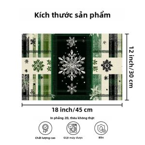 Bộ 2/4/6 Tấm Lót Bàn Giáng Sinh VIKAMA Kẻ Sọc Giáng Sinh Bộ 2/4/6 Tấm Lót Bàn Chống Trượt Chịu Nhiệt Có Thể Giặt Được Trang Trí Phòng Ăn Nhà Bếp Thẩm Mỹ