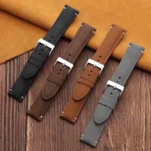 Dây Đeo Đồng Hồ Bằng Da Bê Mờ Kiểu Cổ Điển 20mm/22mm Có Đệm Khóa Cài Dùng Được Cho Cả Nam Và Nữ Tương Thích Với Đồng Hồ Seiko Omega Kiểu Dây Đeo Truyền Thống