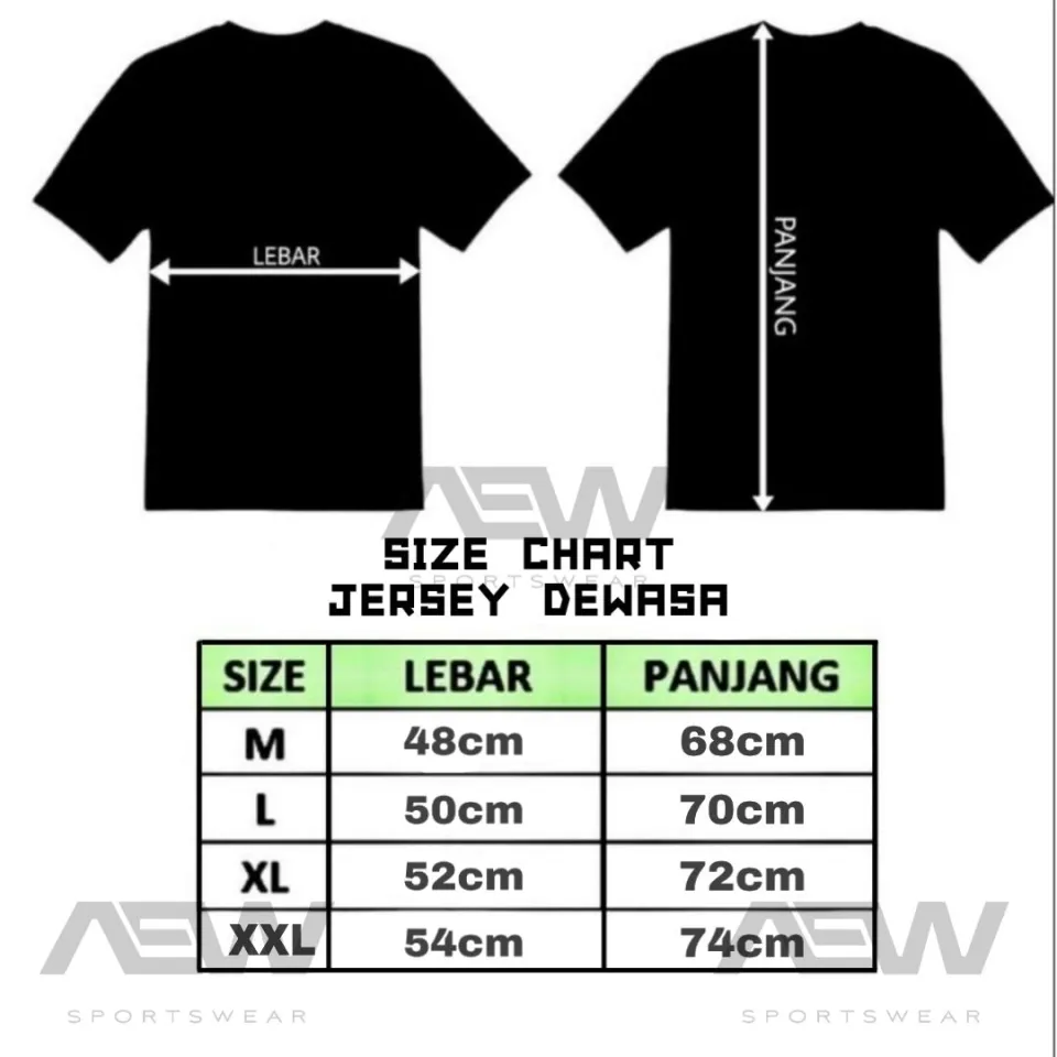 Ukuran Baju Bola Bola Baju Bola Baju Futsal Sepakbola Jersey Bola