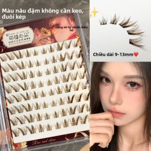 MENGJIESHANGPIN | Mi giả cáo màu nâu đậm kiểu tự nhiên nghiêng