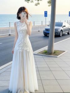 CHANGTONG | Unique Lace Splicing Net Skirt Summer