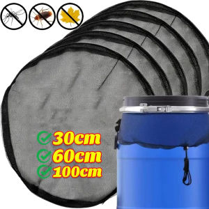 Outdoor Rainwater Barrel Mesh Filter Cover with Drawcord / Reusable Anti-Dust Anti-Insect Water Tank Protective Net / Effectively Block Autumn Leaves and Mosquitoes From Entering Water Bucket