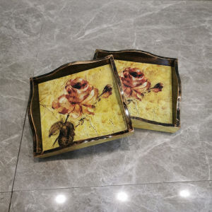 American Retro Tray Northern Europe Household Wooden Square Tea Tray Fruit Storage Tray Light Creative Water Cup Plate