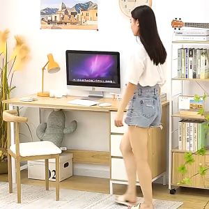 XUXU โต๊ะทํางาน140/120/100cm มีลิ้นชัก โต๊ะทำงานเหล็ก โต๊ะคอมเกมมิ่ง ขาเหล็กหนาเวอร์ชั่นพิเศษโต๊ะคอมพิวเตอร์ พื้นที่จัดเก็บขนาดใหญ่ รับน้ำหนัก 200kg