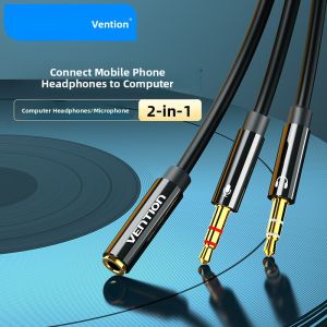 Wixun Headphone One to Two Converter Computer Headphone Microphone Two in One Adapter Line Audio Cable Splitter