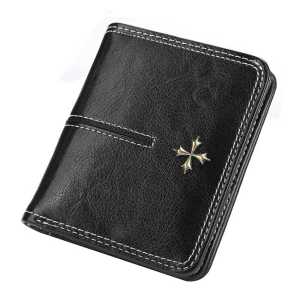 Womens Short Wallet Multi-Card Oil Wax Skin Coin Purse Fashion All-In-One Zipper Card Bag