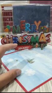 Kartu natal 3d music pop up Natal kartu ucapan natal premium