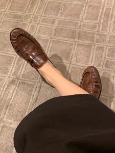 XIANNIWEI | Vintage Slip-On Womens Loafers Spring Autumn Wrinkle Japanese British Style Thick Heel