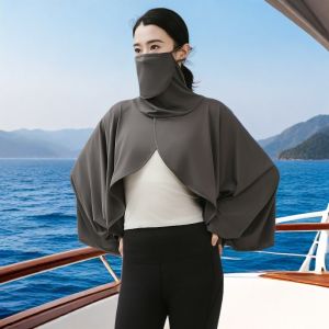 Summer 2025 New Womens Ice Silk Bike Riding Sun Protective Shawl Lightweight Breathable Multi-Functional Outerwear
