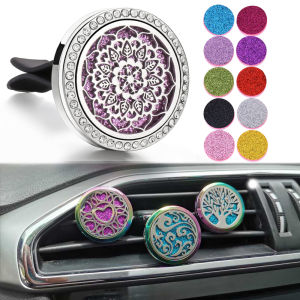 New Crystal Aromatherapy Diffuser Car Air Freshener Car Clip Perfume Essential Oil Diffuser Locket Pendants Aroma Jewelry