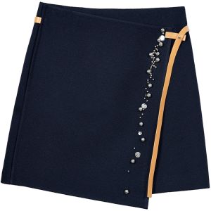 Star Sequins Tied Solid A-Line Skirt for Early Autumn