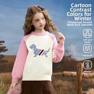 Ask Junior | Kids Color Blocked Crew Neck Pullover Sweater