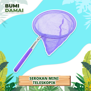 Bumi Damai Jaring Serokan Seseran 85 cm Aluminium Lamit Tanggok Pancing Ikan Mini Lipat Bulat Aquarium Warna Gagang Telescopic Rounded Fishing Net Scoop