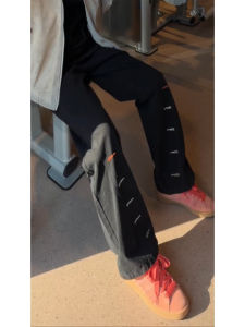 ZHUOCAN | Black Embroidered Slit Straight Slim Flare Jeans Men Autumn American Street Vibe