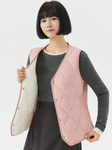 Womens Fleece Lined Short Thickened Jacket Vest Inner Wear Cotton Vest Lightweight Warm Base Layer Shoulder Pad Autumn Winter New Style