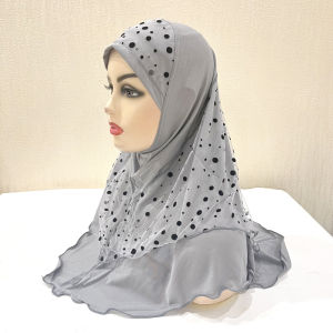 H408 Adults big girls medium size 70*60cm pray hijab muslim hijab scarf islamic headscarf hat amira pull on headwrap