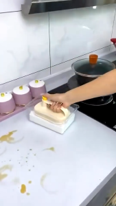 Replaceable Magic Brush Convenient Glass Cleaning Cloth Wipe and Remove Dirt Decontamination Sponge Brush for Kitchen