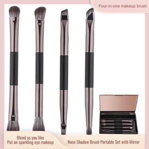 ชุดแปรงอายแชโดว์แบบปลายคู่แบบพกพา ชุดแต่งหน้า 1 แปรง