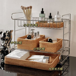 Stainless Steel Multi-Functional Desktop Organizer Rack Cosmetic Snack Cup Miscellaneous Items Arrangement Shelf Luxury Style