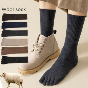 Wool Warm Five-finger Socks Comfortable Business Mens Toe Socks Sports Breathable Sweat Deodorant Solid Color Sock Male