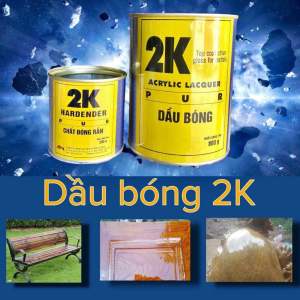 Dầu Bóng 2K Vàng Bộ 1KG - Bóng Như Gương Không Ngã Vàng